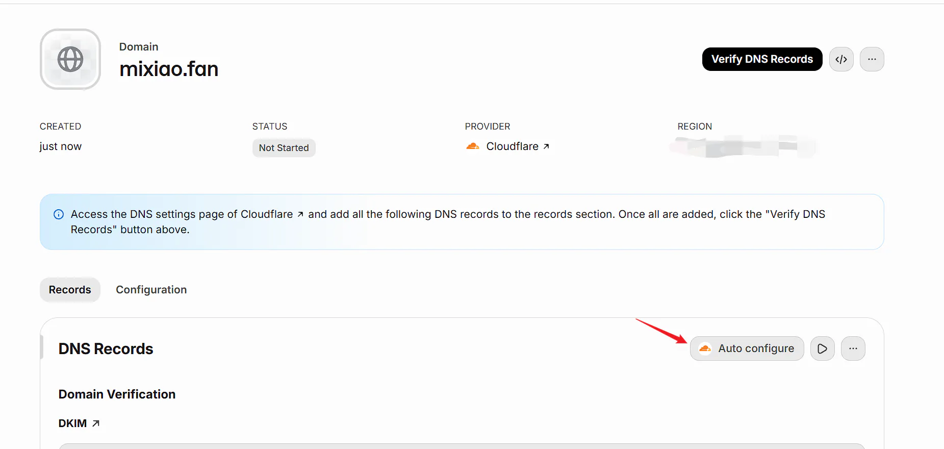 使用 Auto configure 自动配置 Cloudflare DNS